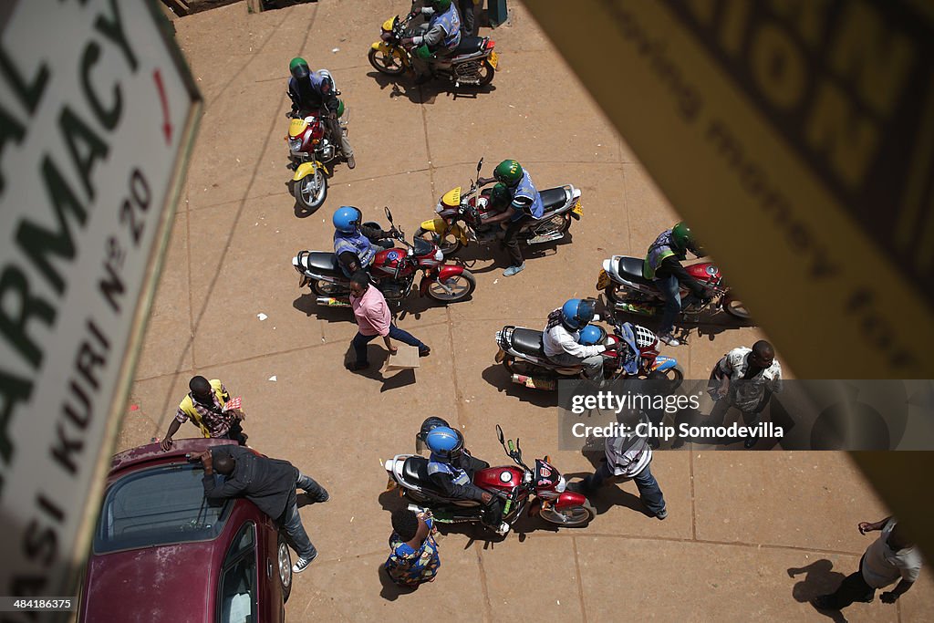 Motorcycle Taxis Fill The Busy Streets Of Kigali