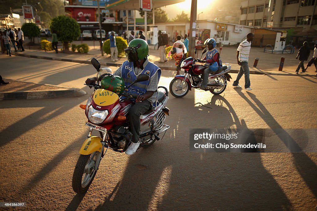 Motorcycle Taxis Fill The Busy Streets Of Kigali