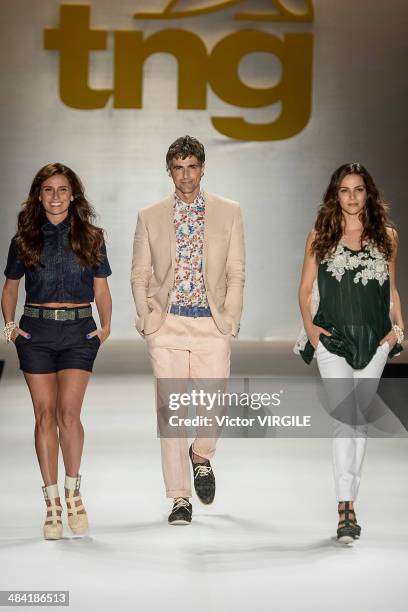 Antonelli, Reynaldo Gianecchini and Taina Muller walks the runway during the TNG Fashion show at Rio de Janeiro Fashion Week Spring Summer 2014/2015...