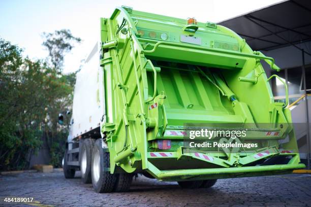 ready to get rolling! - garbage truck stock pictures, royalty-free photos & images