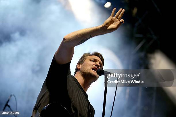 Musician Nathan Willett of Cold War Kids performs onstage during Annenberg Foundation and KCRW's 'Sound In Focus' Concert Series, with Cold War Kids...