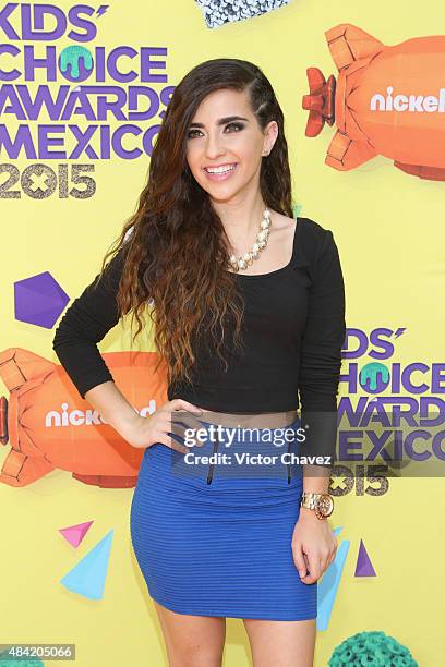 Fernanda Urdapilleta arrives at Nickelodeon Kids' Choice Awards Mexico 2015 Red Carpet at Auditorio Nacional on August 15, 2015 in Mexico City,...