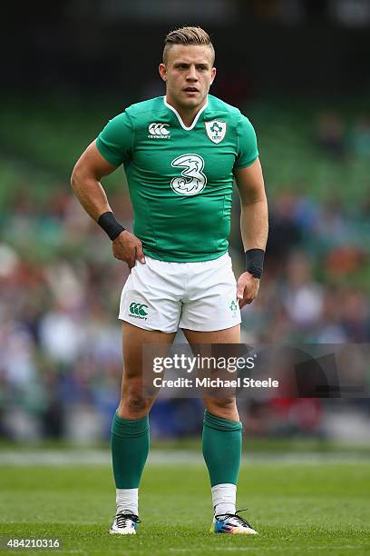 Ian Madigan of Ireland during the International match between Ireland and Scotland at the Aviva Stadium on August 15, 2015 in Dublin, Ireland.