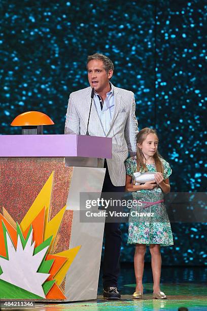 Arath de la Torre and Gala de la Torre speaks on stage during the Nickelodeon Kids' Choice Awards Mexico 2015 at Auditorio Nacional on August 15,...