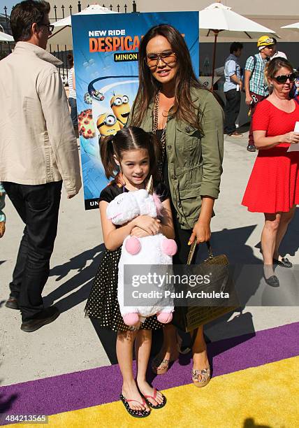Actress Tia Carrere attends the the premiere of the new 3D Ultra HD digital animation adventure "Despicable Me Minion Mayhem" at Universal Studios...