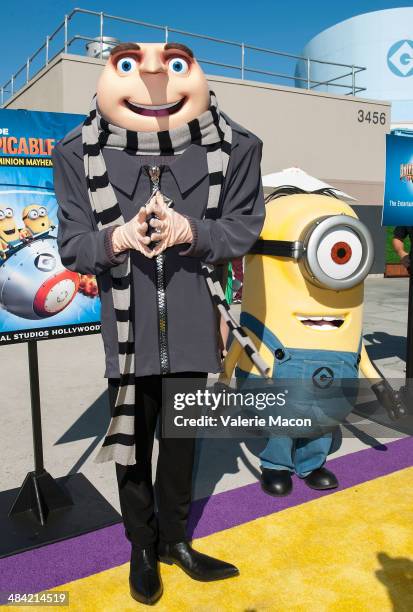 Gru and his Minion attends Universal Studios Hollywood Celebrates The Premiere Of New 3D Ultra HD digital Animation Adventure "Despicable Me Minion...