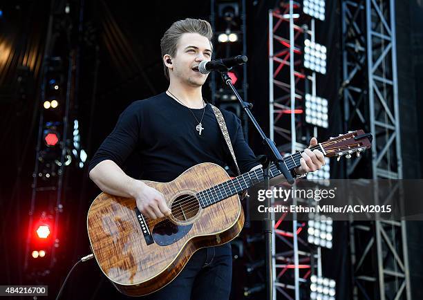 Singer/songwriter Hunter Hayes rehearses for ACM Presents: Superstar Duets at Globe Life Park in Arlington on April 18, 2015 in Arlington, Texas.