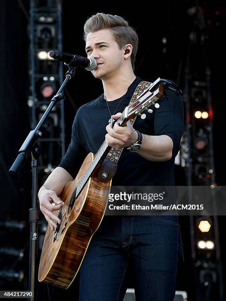 Singer/songwriter Hunter Hayes rehearses for ACM Presents: Superstar Duets at Globe Life Park in Arlington on April 18, 2015 in Arlington, Texas.