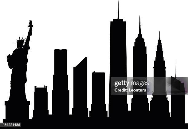 new york (vollständig, beweglichen gebäude) - one world trade center stock-grafiken, -clipart, -cartoons und -symbole