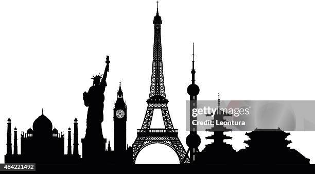 stockillustraties, clipart, cartoons en iconen met monuments (buildings are complete and moveable) - internationaal monument