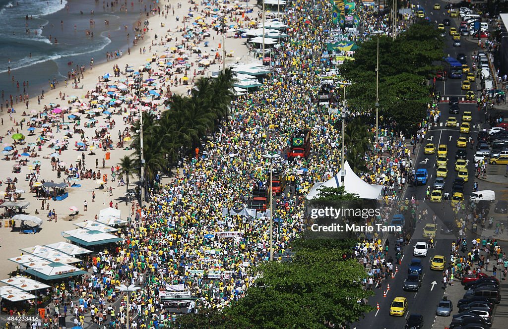 Nationwide Protests Take Part In Brazil Against Current President Dilma Rousseff