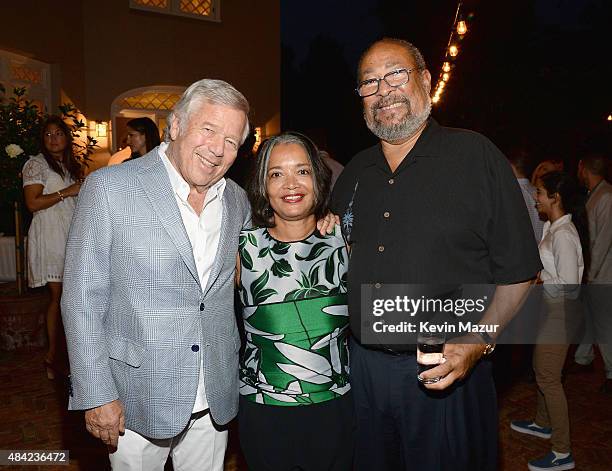 Robert Kraft, Apollo Theater Foundation President/CEO Jonelle Procope and Dick Parsons attend Apollo in the Hamptons 2015 at The Creeks on August 15,...