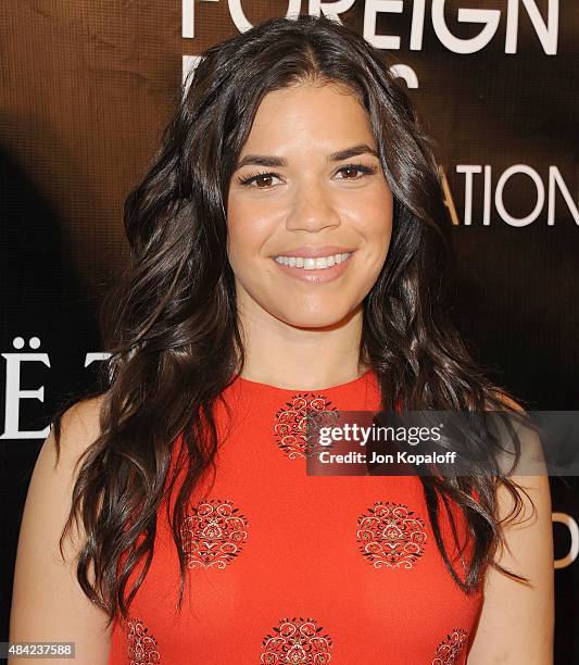 Actress America Ferrera arrives at Hollywood Foreign Press Association Hosts Annual Grants Banquet at the Beverly Wilshire Four Seasons Hotel on...