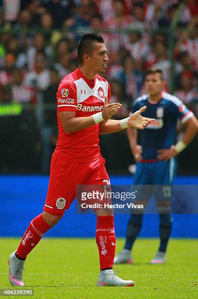 Fernando Uribe of Toluca celebrates after scoring the first goal of his team during a 5th round match between Toluca and Chivas as part of the...