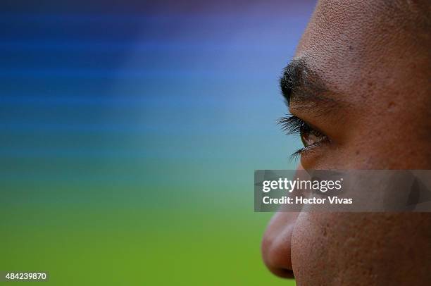 Marco Fabian of Chivas looks on during a 5th round match between Toluca and Chivas as part of the Apertura 2015 Liga MX at Nemesio Diez Stadium on...