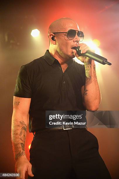 Pitbull performs at Apollo in the Hamptons 2015 at The Creeks on August 15, 2015 in East Hampton, New York.