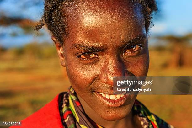 portrait of young girl from borana, ethiopia, africa - borana stock pictures, royalty-free photos & images