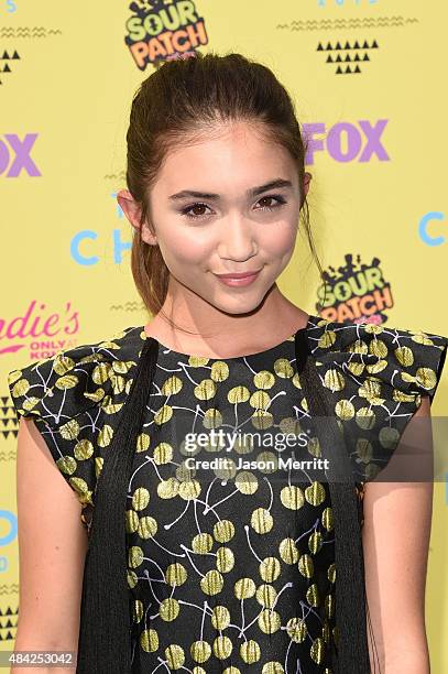 Actress Rowan Blanchard attends the Teen Choice Awards 2015 at the USC Galen Center on August 16, 2015 in Los Angeles, California.