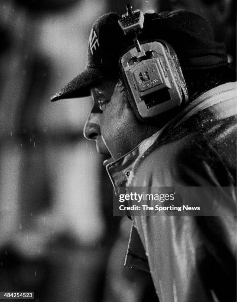 Earle Bruce of the University of Ohio State looks on circa 1980s.