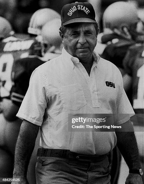 Earle Bruce of the University of Ohio State looks on circa 1980s.