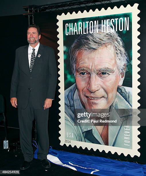 Director Fraser Clarke Heston, son of Charlton Heston attends the Dedication Ceremony For Charlton Heston Forever Stamp at the 2014 TCM Classic Film...