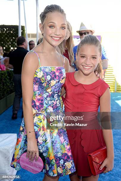 Dancers/TV personalities Maddie Ziegler and Mackenzie Ziegler attend the Teen Choice Awards 2015 at the USC Galen Center on August 16, 2015 in Los...