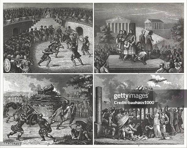 ancient rome - coliseum rome stock illustrations