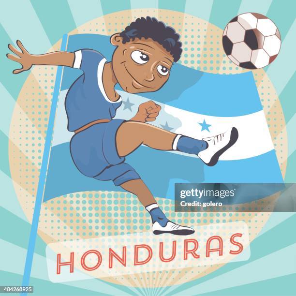 ilustraciones, imágenes clip art, dibujos animados e iconos de stock de honduras jugador de fútbol - honduras