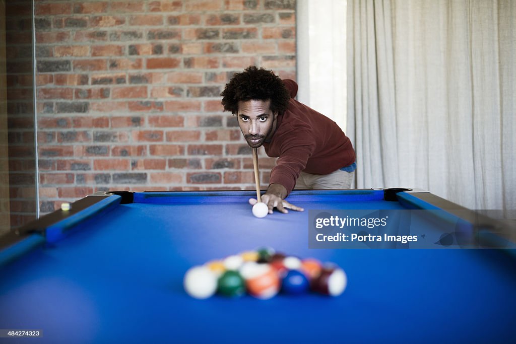 Man playing pool