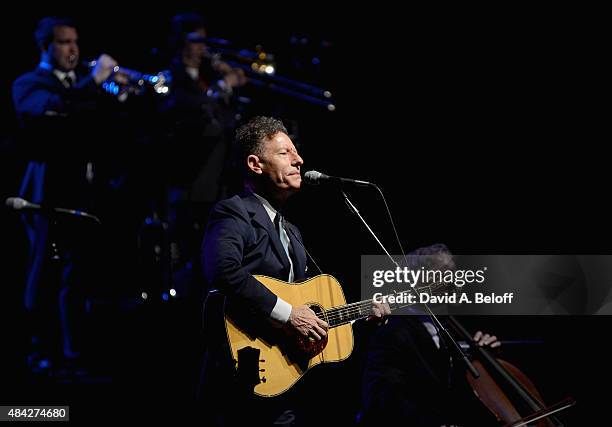 Lyle Lovett and His Large Band performs at Sandler Center For The Performing Arts on August 16, 2015 in Virginia Beach, Virginia.