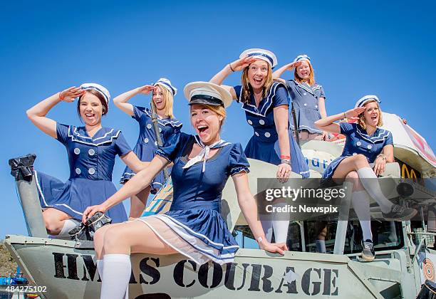 Anna McBean from Cairns aboard their Navy Ship as competitors from across Australia and overseas take part in the iconic Henley-On-Todd dry river...