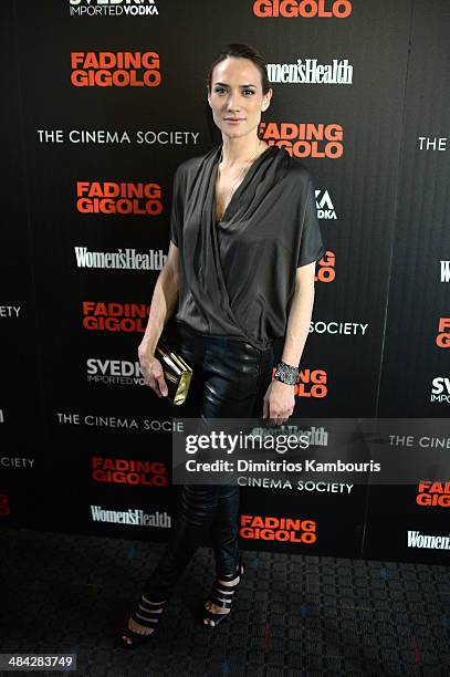 Zani Gugelmann attends The Cinema Society & Women's Health screening of Millennium Entertainment's "Fading Gigolo"at SVA Theater on April 11, 2014 in...