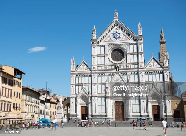 piazza di santa croce, florance - piazza di santa croce stock pictures, royalty-free photos & images
