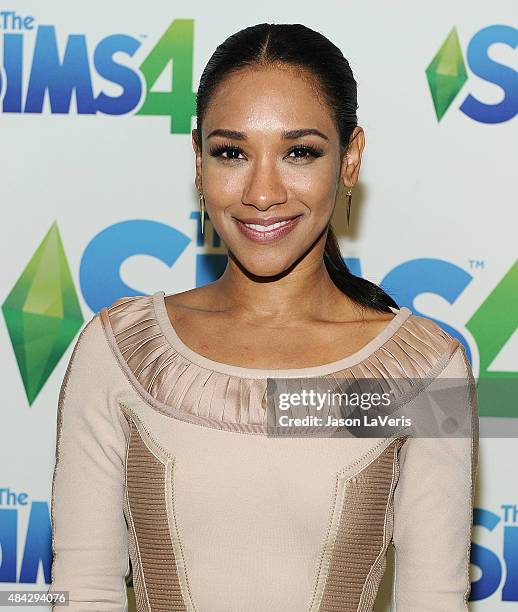 Actress Candice Patton poses in the green room at the 2015 Teen Choice Awards at Galen Center on August 16, 2015 in Los Angeles, California.