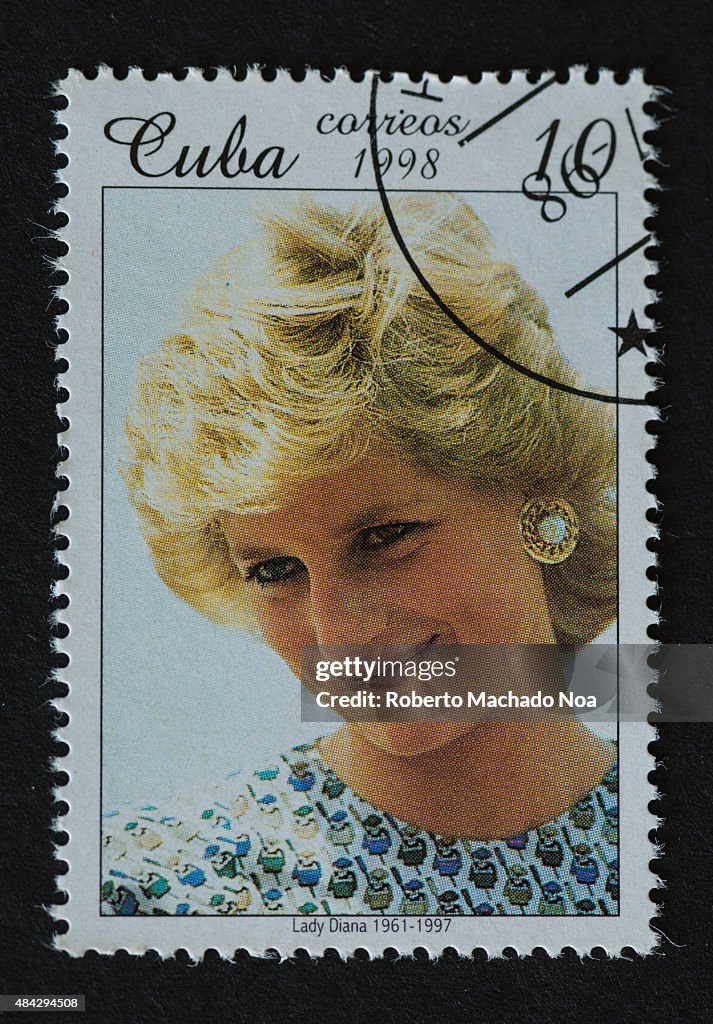 Cuba - circa 1998: Cuba used Postage Stamp showing lady...