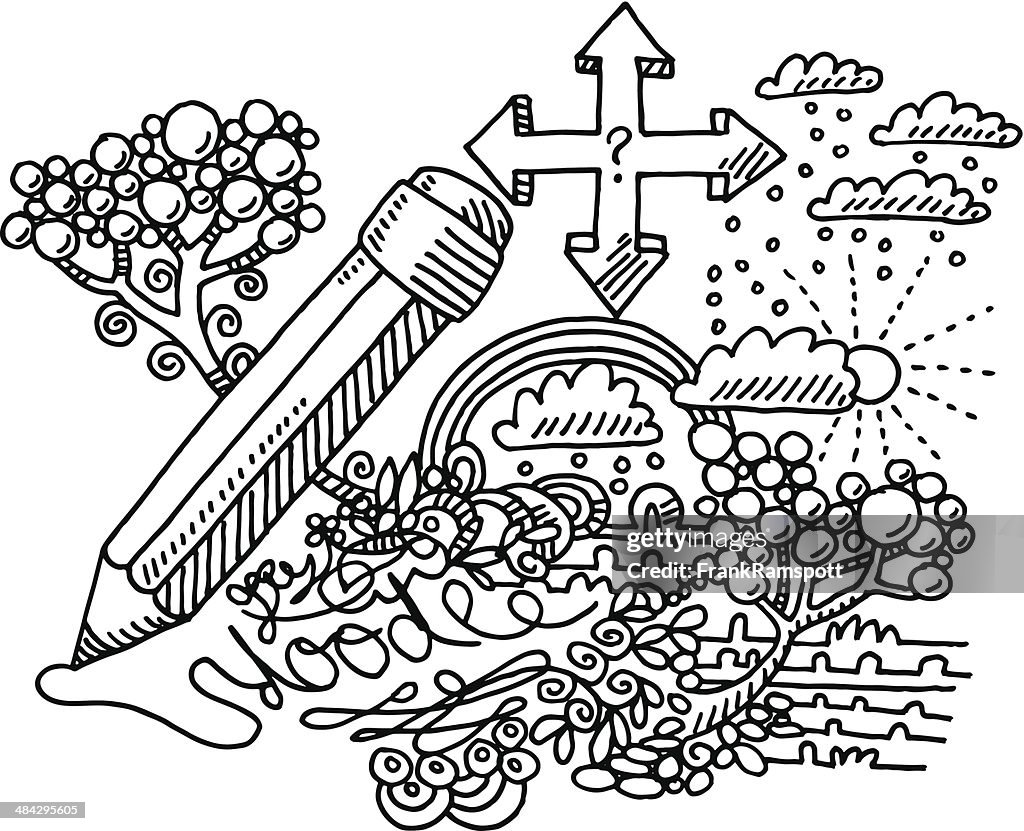 Abstract Doodle Pencil Drawing