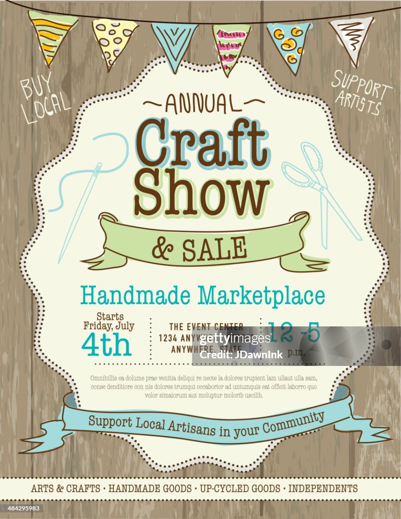 Craft show and sale poster design template