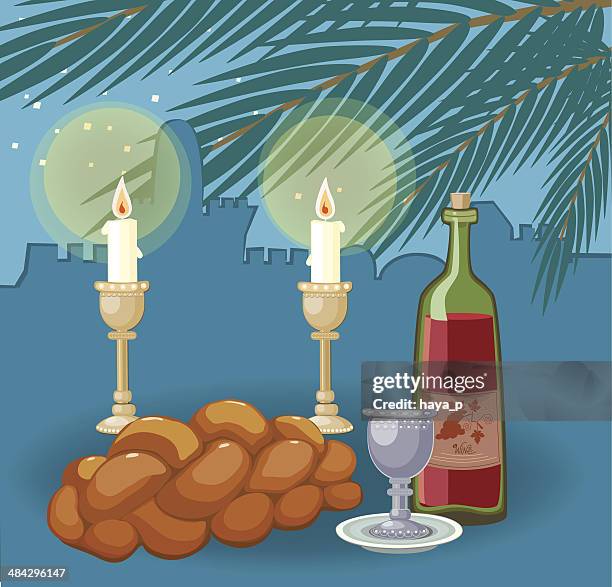 stockillustraties, clipart, cartoons en iconen met sabbath - kiddush cup