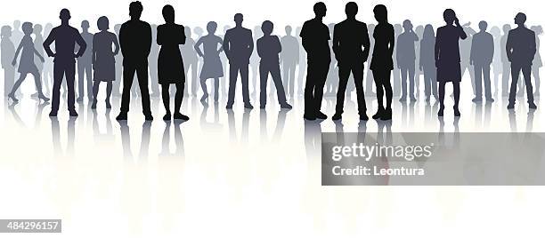 bildbanksillustrationer, clip art samt tecknat material och ikoner med highly detailed crowd (44 complete, detailed people) - group of people