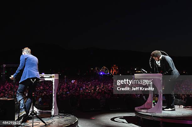 Musicians James Mercer and Danger Mouse of Broken Bells perform onstage during day 1 of the 2014 Coachella Valley Music & Arts Festival at the Empire...