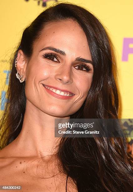 Jordana Brewster poses in the press room at the Teen Choice Awards 2015 at Galen Center on August 16, 2015 in Los Angeles, California.