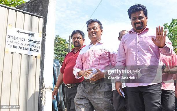 Anura Kumara Dissanayaka , leader of the Marxist JVP or the People's Liberation Front arrives to cast his ballot at a polling station in Colombo on...