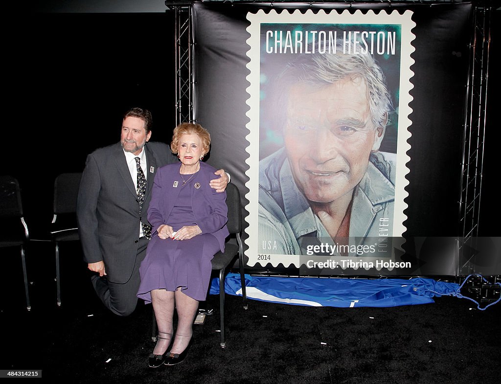 First-Day-Of-Issue Dedication Ceremony For The Charlton Heston Forever Stamp