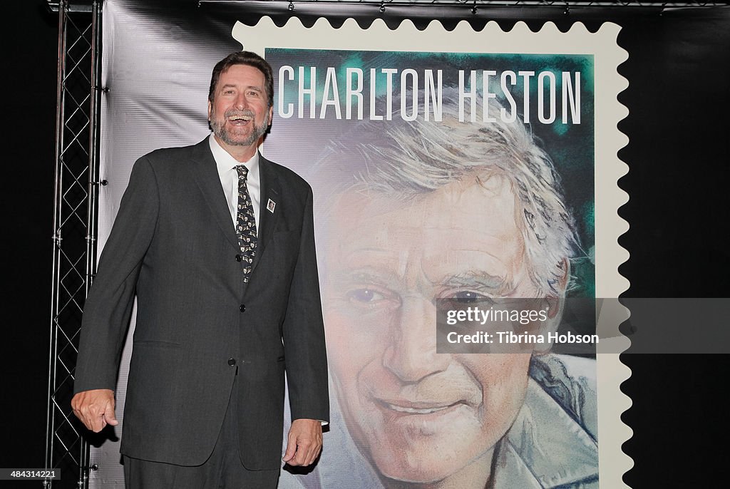 First-Day-Of-Issue Dedication Ceremony For The Charlton Heston Forever Stamp