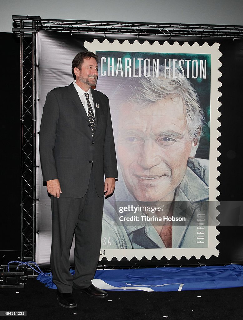 First-Day-Of-Issue Dedication Ceremony For The Charlton Heston Forever Stamp