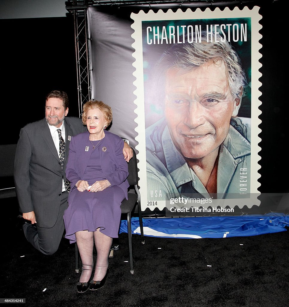 First-Day-Of-Issue Dedication Ceremony For The Charlton Heston Forever Stamp
