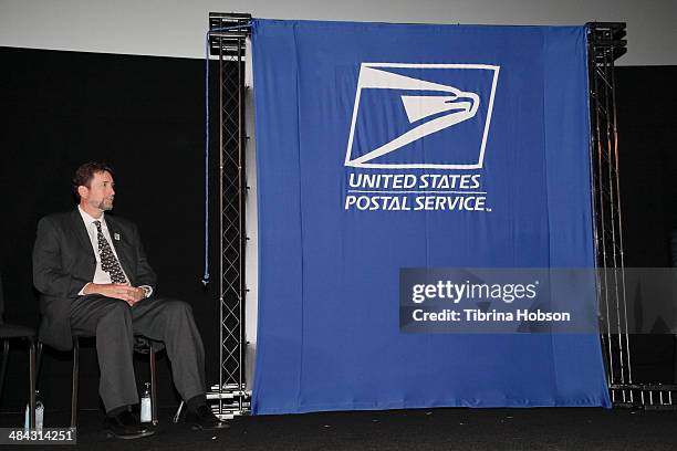 Fraser Heston attends the first-day-of-issue dedication ceremony for the Charlton Heston Forever Stamp at TCL Chinese Theatre on April 11, 2014 in...