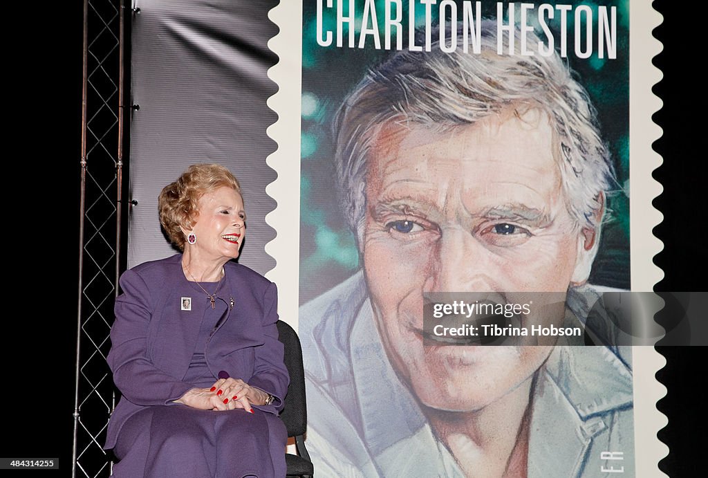 First-Day-Of-Issue Dedication Ceremony For The Charlton Heston Forever Stamp