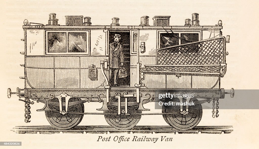 Oficina de correos van, una técnica de ilustración del siglo 19