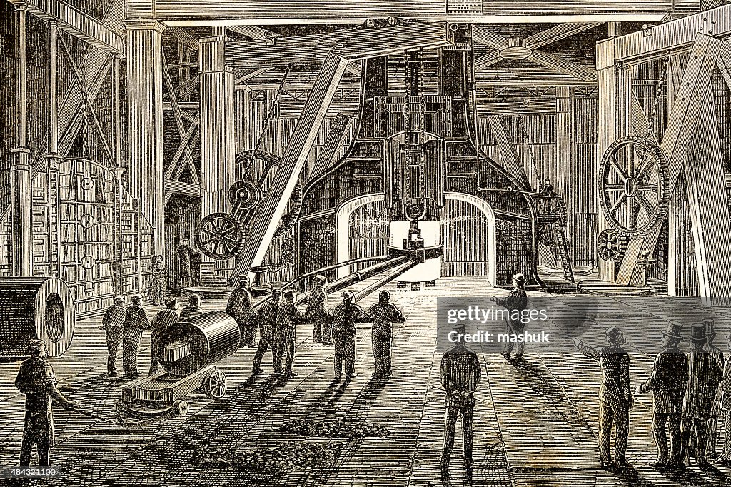 Casthouse, foundry with working Iron furnace